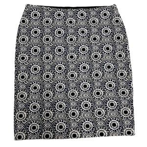 Ann Taylor Monochrome Circular Pattern Pencil Skirt